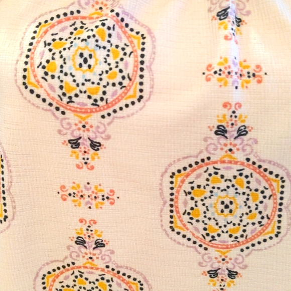 LC Lauren Conrad Ruffle Cold Shoulder Top - Peach Print - Picture 4 of 8